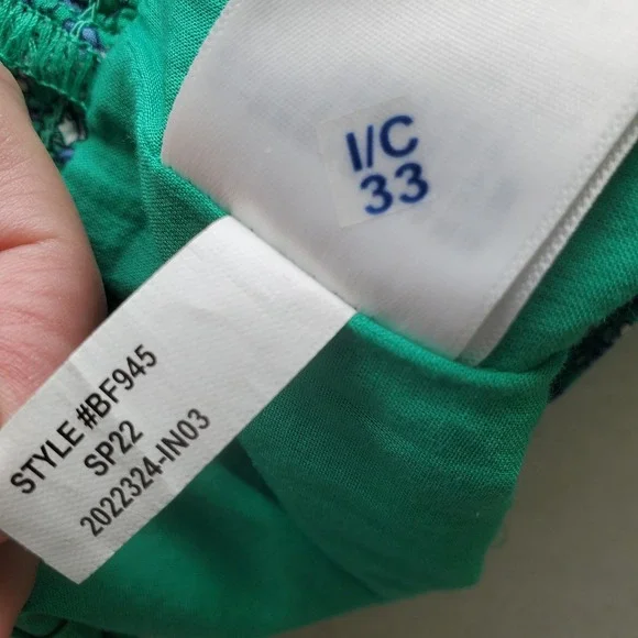 J. Crew NWT Green Floral Paisley Cotton Smocked Tiered Mini Skirt Size Large - Picture 3 of 13